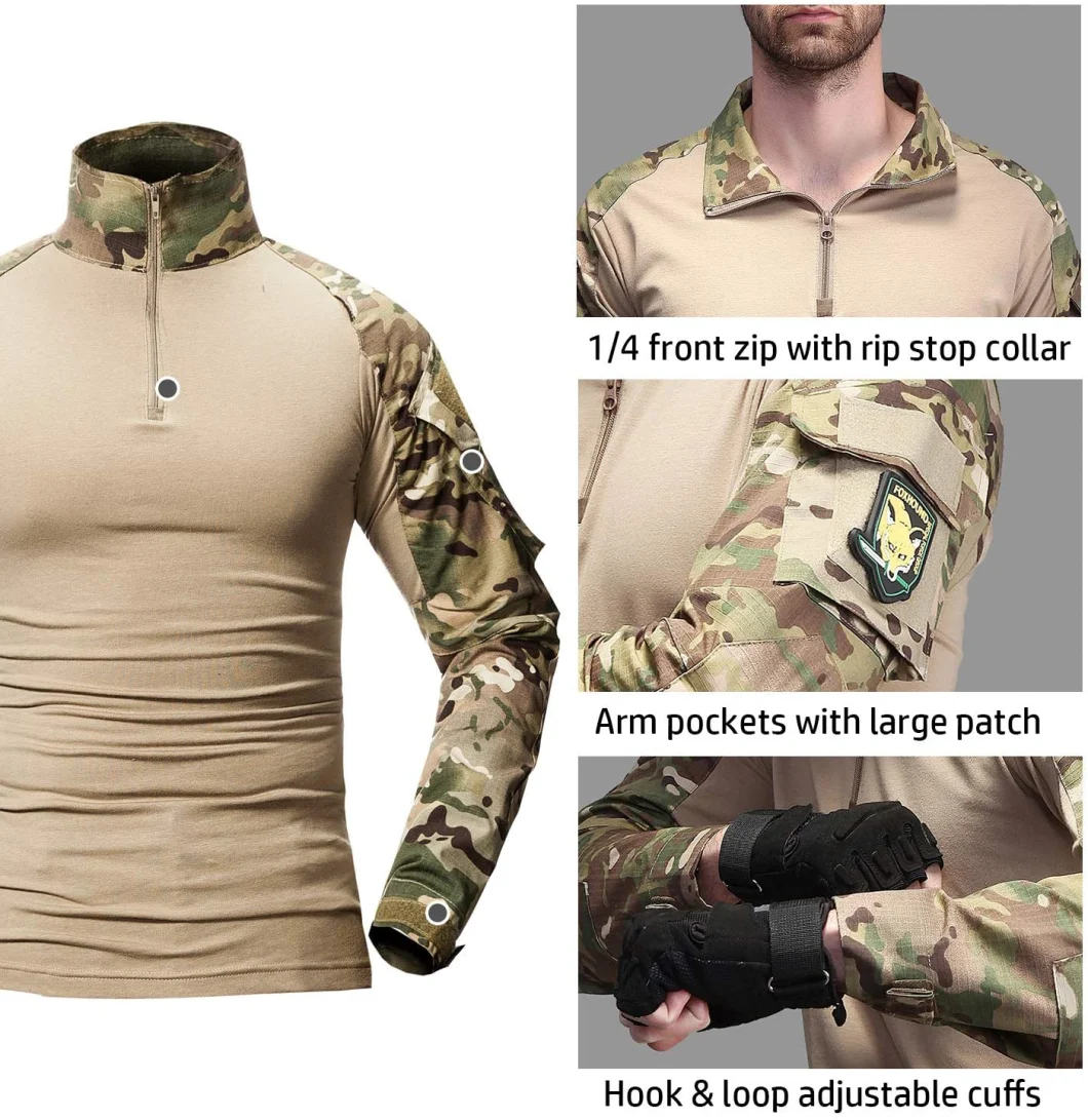 Men&prime; S Tactical Camo Long Sleeve Shirt Military Uniforms Army Combat G2 Frog Suit