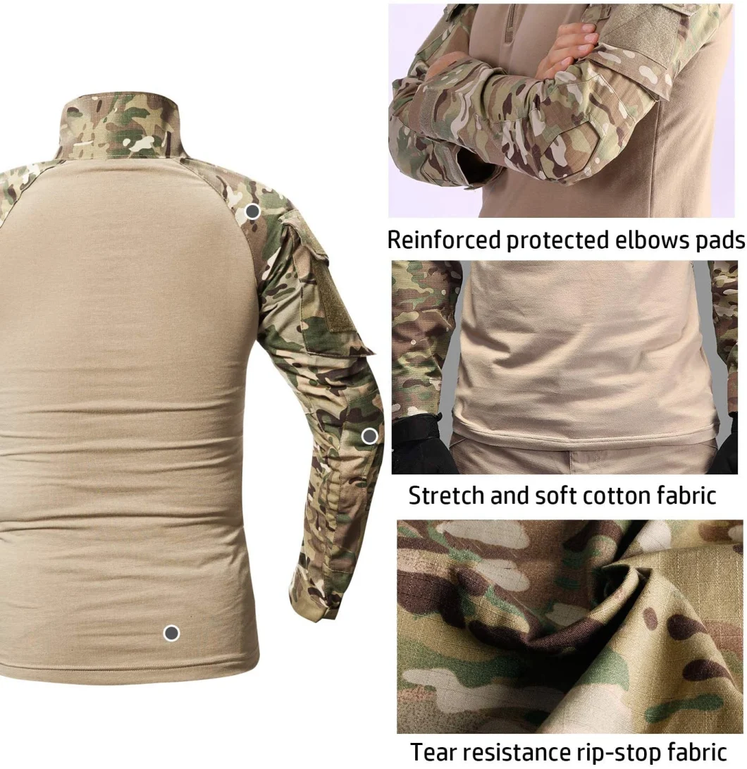 Men&prime; S Tactical Camo Long Sleeve Shirt Military Uniforms Army Combat G2 Frog Suit